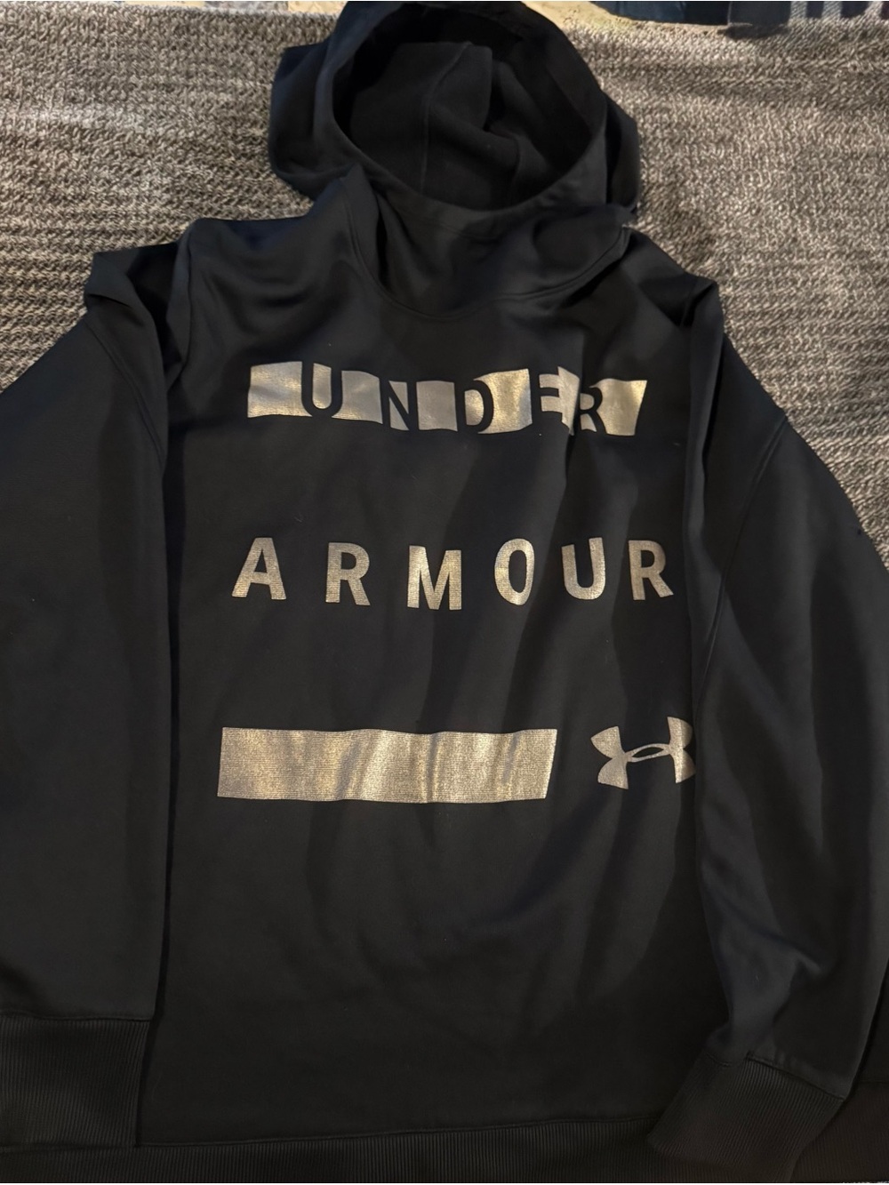 Under Armour Black Hoodie with Metallic Logo